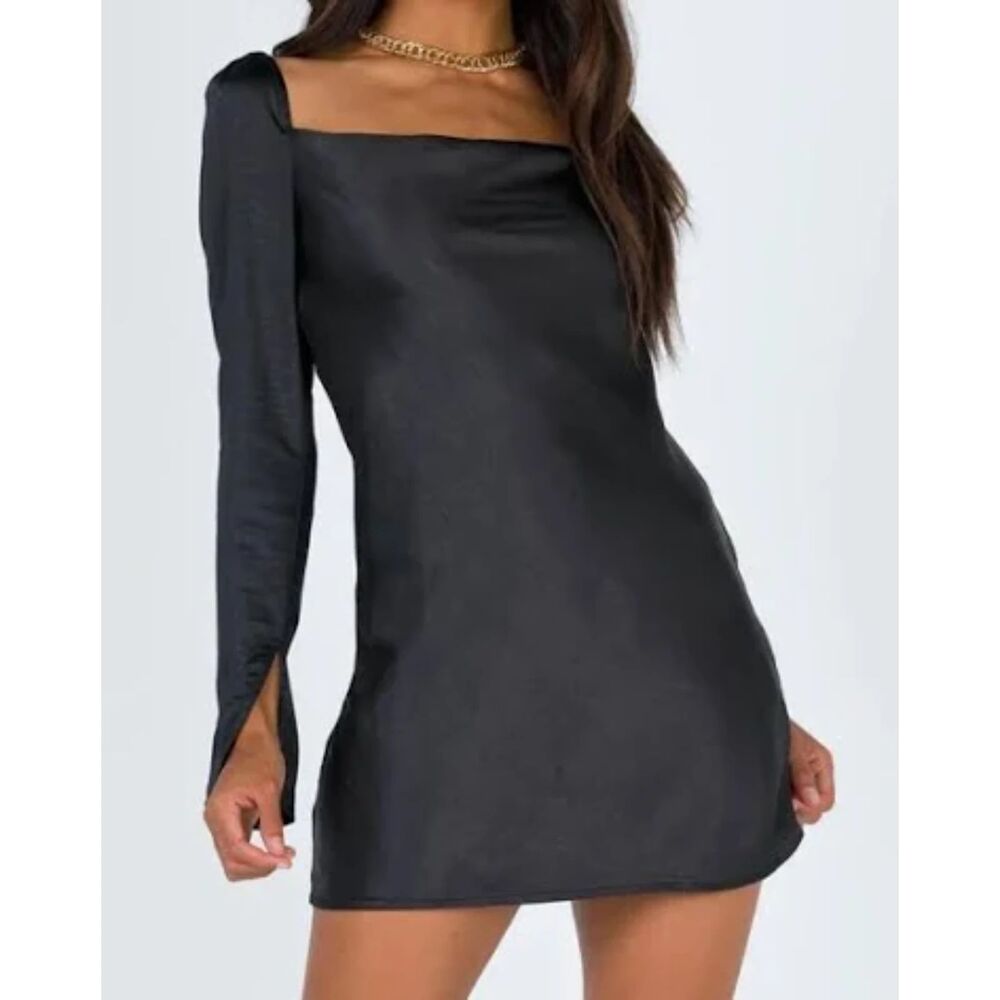 Princess Polly Black Star Power Long Sleeve Dress